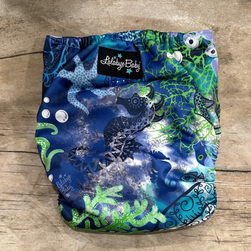 NEW w/tag Lalabye Baby Ocean Print Kids Cloth Diaper